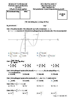 Đề kiểm tra định kì năm học 2016 - 2017. môn Toán giải tích - Mã đề thi 132